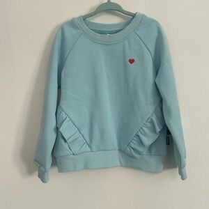 Ultra Soft Girls Light Blue Sweatshirt with Heart Patch